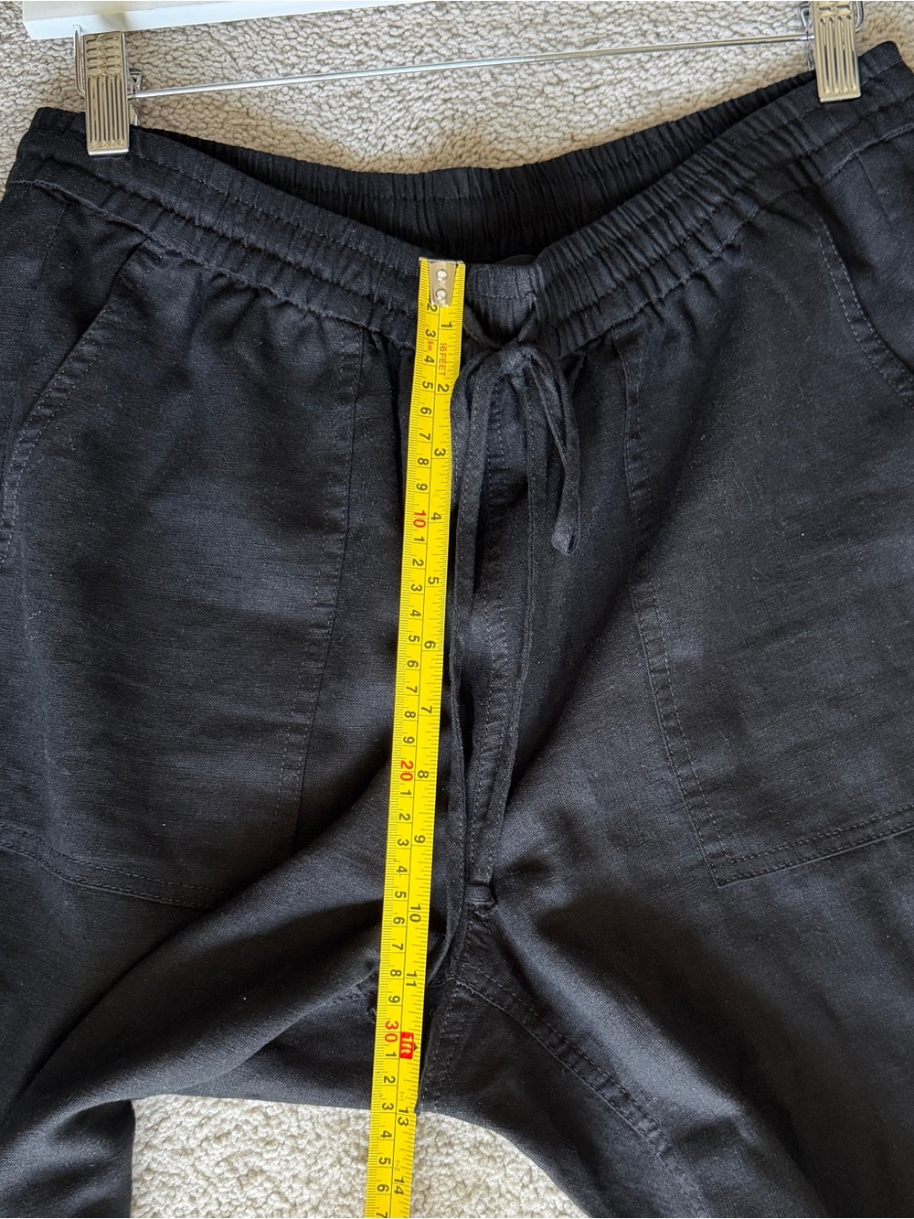 J.Crew Seaside Pant Linen Lyocell Drawstring Straight Leg Black Size M - Picture 9 of 10